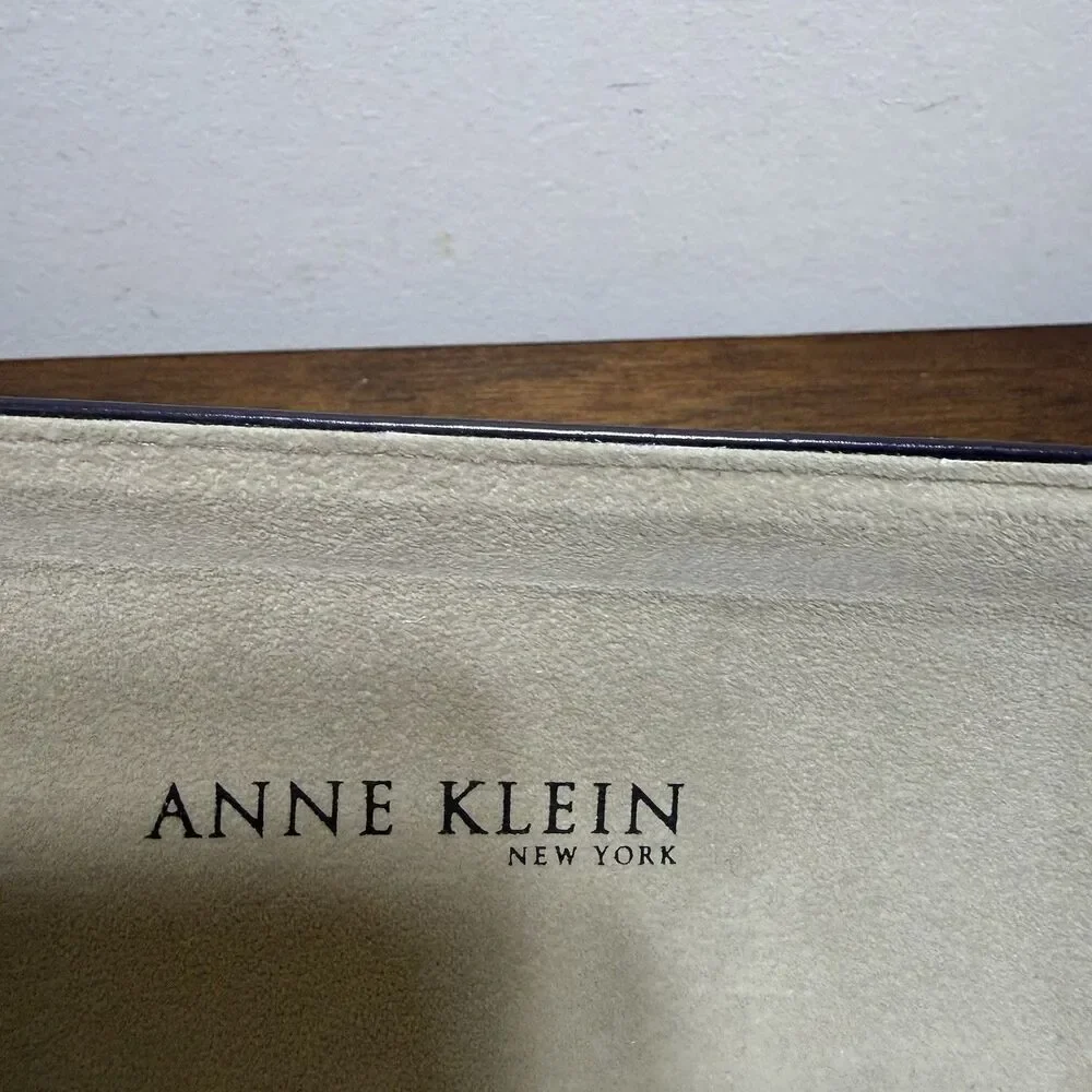 Anne Klein Sunglasses Case Deep Purple Almost Brown Hardcase Faux Leather